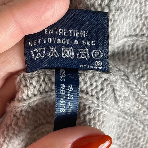 Ralph Lauren Sport Gray Cable Knit Wool High Neck Sweater - Women’s M - Picture 7 of 7